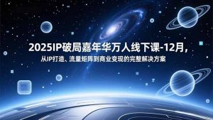2025IP破局嘉年华万人线下课-12月，从IP打造、流量矩阵到商业变现的完整解决方案-KJ分享