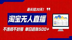 2026淘宝无人直播带货，不违规不封号，每日收益500+，最长挂30 天！-KJ分享