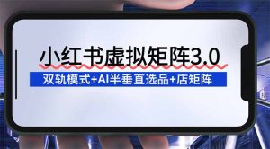 小红书虚拟矩阵3.0：双轨模式+AI半垂直选品+店矩阵-KJ分享