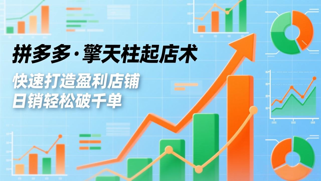 拼多多·擎天柱起店术，爆流布局、利润起飞、不断流，快速打造盈利店铺，日销轻松破千单-KJ分享