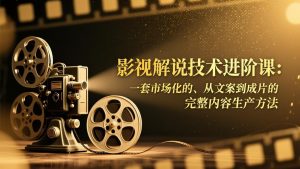 影视解说技术进阶课:一套市场化的、从文案到成片的完整内容生产方法-KJ分享