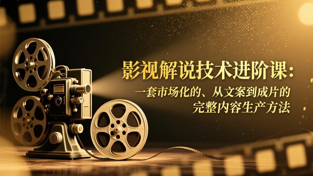 影视解说技术进阶课：一套市场化的、从文案到成片的完整内容生产方法-KJ分享