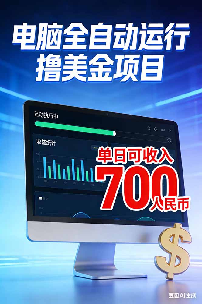 2026年电脑全自动赚美金项目，单电脑日收益700+-KJ分享