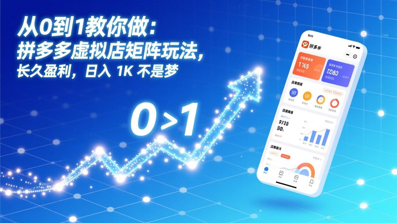 从0到1教你做：拼多多虚拟店矩阵玩法，长久盈利，日入 1K 不是梦-KJ分享