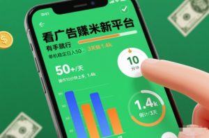 看广告賺米新平台,有手就行,单机稳定日入50+,操作10分钟上手,3天搞了1.4k-KJ分享