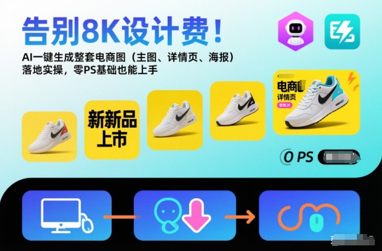 告别8K设计费!AI一键生成整套电商图(主图、详情页、海报)落地实操,零PS基础也能上手-KJ分享