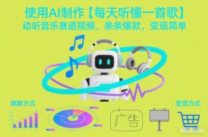 使用AI制作【每天听懂一首歌】动听音乐赛道视频,条条爆款,变现简单-KJ分享