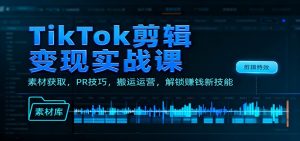 TikTok剪辑变现实战课:素材获取,PR技巧,搬运运营,解锁赚钱新技能-KJ分享