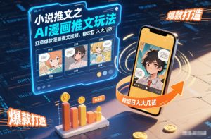 小说推文之AI漫画推文玩法,打造爆款漫画推文视频,稳定日入大几张-KJ分享