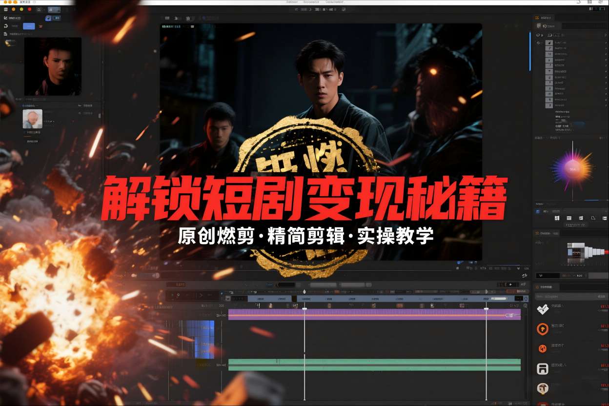 短剧拉新之原创燃剪精简剪辑实操课,解锁短剧变现秘籍-KJ分享