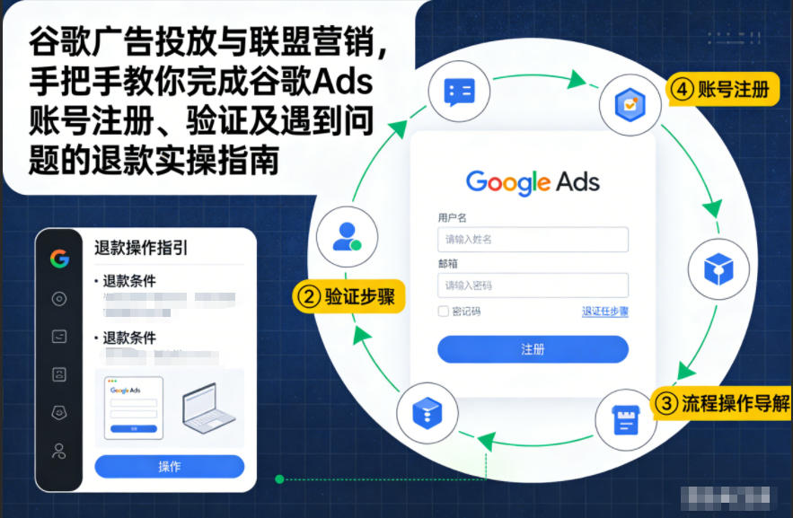 谷歌广告投放与联盟营销,手把手教你完成谷歌Ads账号注册、验证及遇到问题的退款实操指南-KJ分享