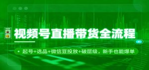 视频号直播带货全流程:起号+选品+微信豆投放+破层级,新手也能爆单-KJ分享
