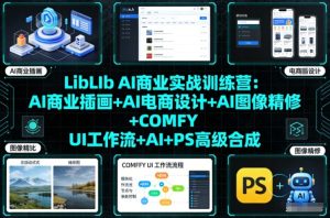 LibLIb AI商业实战训练营:AI商业插画+AI电商设计+AI图像精修+COMFY UI工作流+AI+PS高级合成-KJ分享