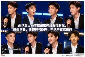 AI仿真人辩手情感短视频制作教学,流量逆天,快速起号涨粉,手把手教你制作-KJ分享