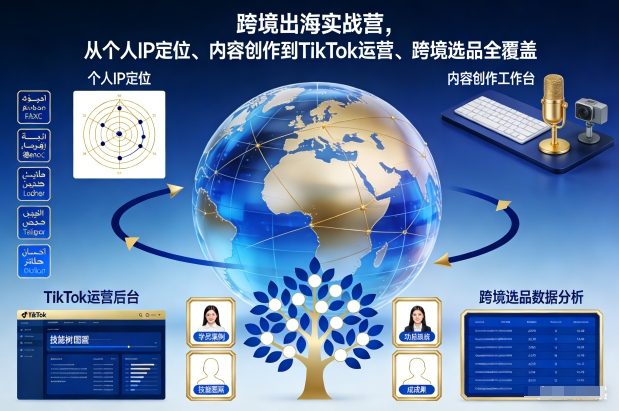 跨境出海实战营，从个人IP定位、内容创作到TikTok运营、跨境选品全覆盖-KJ分享