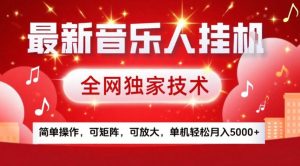 最新音乐人挂G,全网独家技术,简单操作,可矩阵,可放大,单机轻松月入5k+-KJ分享