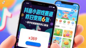 抖音小游戏赛道,昨日变现600+,零基础一部手机就能做的风口副业-KJ分享