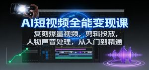 AI短视频全能变现课:复刻爆量视频,剪辑投放,人物声音处理,从入门到精通-KJ分享