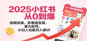 2025小红书从0到爆:剪辑实操,多赛道变现,暴力起号,零基础也能月入破W-KJ分享