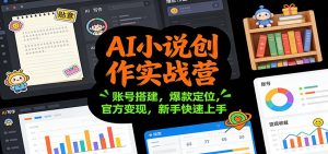 AI小说创作实战营:账号搭建,爆款定位,官方变现,新手快速上手-KJ分享