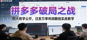 拼多多破局之战：四大绝学公开，日发万单利润翻倍实战教学-KJ分享