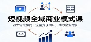 短视频全域商业模式课：四大场域协同，流量变现闭环，助力企业增长-KJ分享