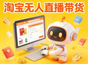 淘宝无人直播带货,24小时自动卖货,月佣金1W+,不违规不封号,不用露脸-KJ分享