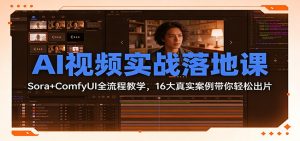 AI视频实战落地课:Sora+ComfyUI全流程教学,16大真实案例带你轻松出片-KJ分享