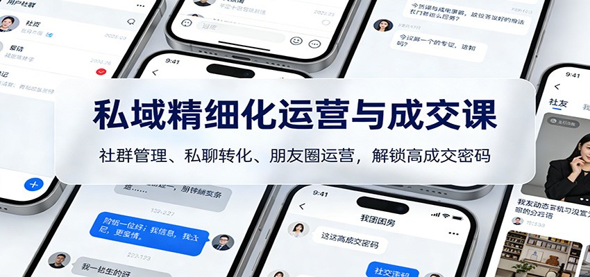 私域精细化运营与成交课：社群管理、私聊转化、朋友圈运营，解锁高成交密码-KJ分享
