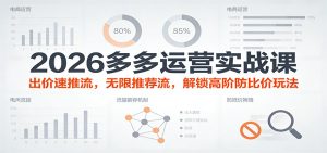 2026多多运营实战课：出价速推流，无限推荐流，解锁高阶防比价玩法（更新）-KJ分享
