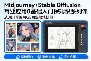 AIGC商业应用Midjourney+Stable Diffusion教程，0基础入门保姆级系列课-KJ分享