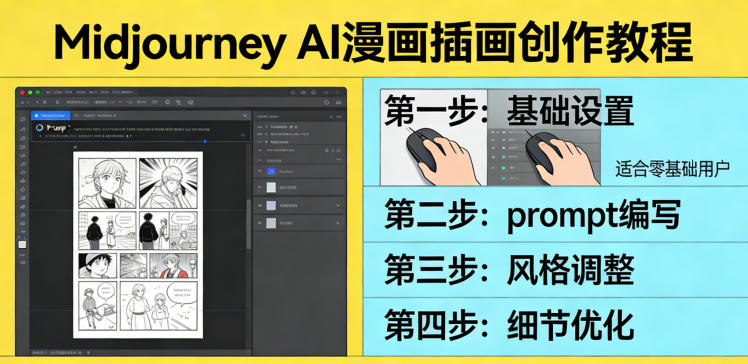 利用Midjourney AI人工智能轻松创作漫画插画教程,零基础创作完整漫画插画-KJ分享