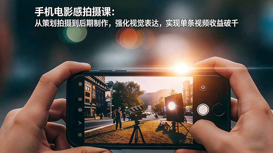 手机电影感拍摄课：从策划拍摄到后期制作，强化视觉表达，实现单条视频收益破千-KJ分享