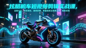 炫酷机车短视频剪辑实战课,运镜卡点、特效调色、案例拆解,零基础剪出高赞大片,吸粉变现-KJ分享