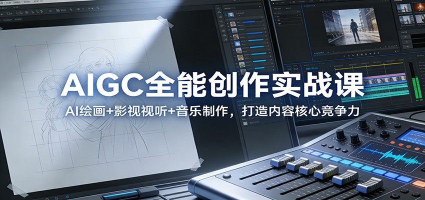 AIGC全能创作实战课：AI绘画+影视视听+音乐制作，打造内容核心竞争力-KJ分享