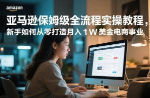亚马逊保姆级全流程实操教程，新手如何从零打造月入1W美金电商事业-KJ分享
