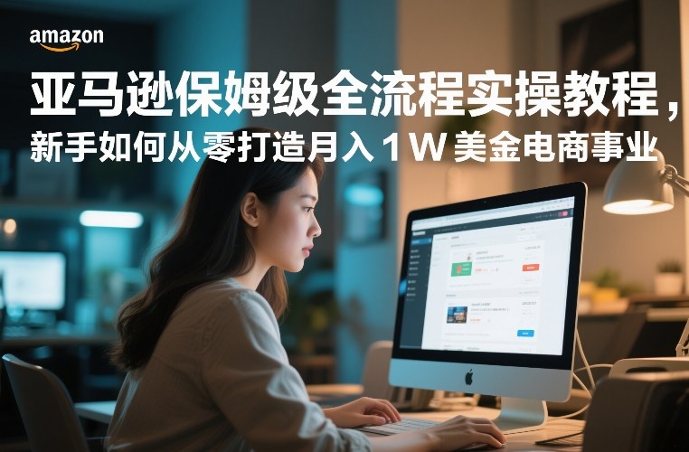亚马逊保姆级全流程实操教程，新手如何从零打造月入1W美金电商事业-KJ分享