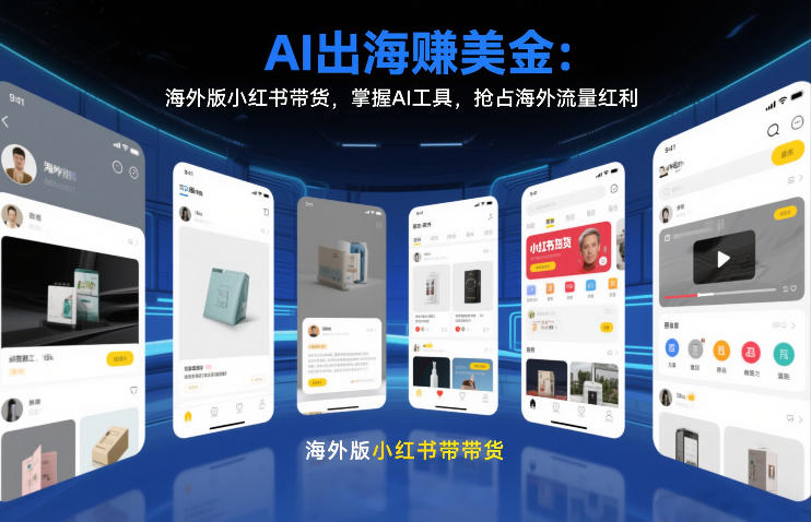 AI出海賺美金：海外版小红书带货，掌握AI工具，抢占海外流量红利（更新2026）-KJ分享
