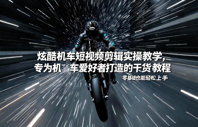 炫酷机车短视频剪辑实操教学，专为机车爱好者打造的干货教程，零基础也能轻松上手-KJ分享