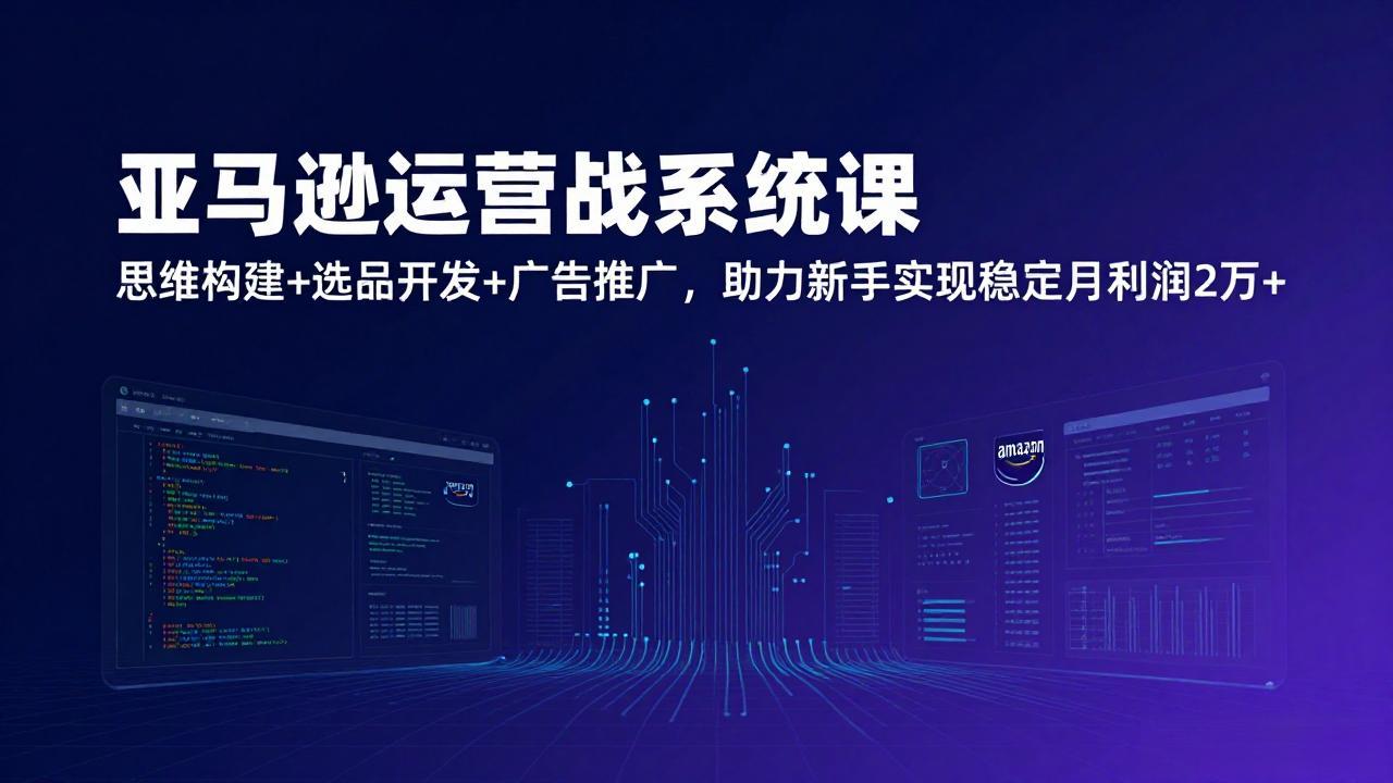 亚马逊运营实战系统课，思维构建+选品开发+广告推广，助力新手实现稳定月利润2万+（更新）-KJ分享