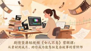 剧情竖屏短视频《女人不易》剪辑课:从素材到成片、助你成为能驾驭复杂故事的剪辑师-KJ分享