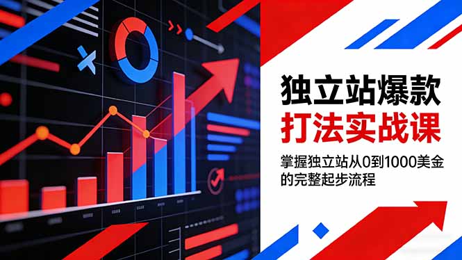 独立站爆款打法实战课，掌握独立站从0到1000美金的完整起步流程-KJ分享