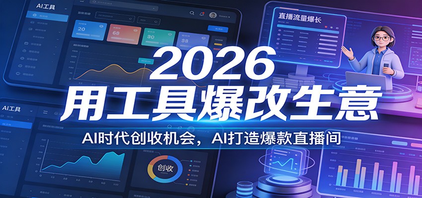 2026用工具爆改生意，AI时代创收机会，AI打造爆款直播间-KJ分享