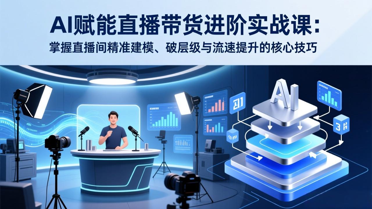 AI赋能直播带货进阶实战课：掌握直播间精准建模、破层级与流速提升的核心技巧-KJ分享