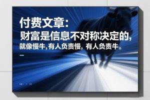付费文章:财富是信息不对称决定的,就像慢牛,有人负责慢,有人负责牛-KJ分享