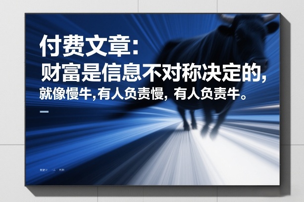 付费文章:财富是信息不对称决定的,就像慢牛,有人负责慢,有人负责牛-KJ分享