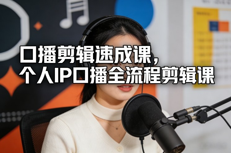 口播剪辑速成课，个人IP口播全流程剪辑课-KJ分享