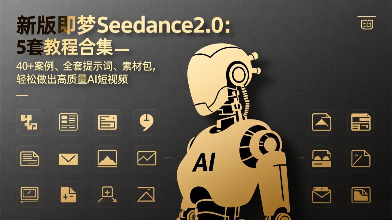 新版即梦Seedance2.0：5套教程合集，40+案例、全套提示词、素材包，轻松做出高质量AI短视频-KJ分享