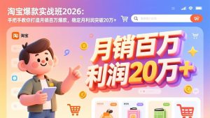 淘宝爆款实战班-2026年2月更新：手把手教你打造月销百万爆款，稳定月利润突破20万+-KJ分享
