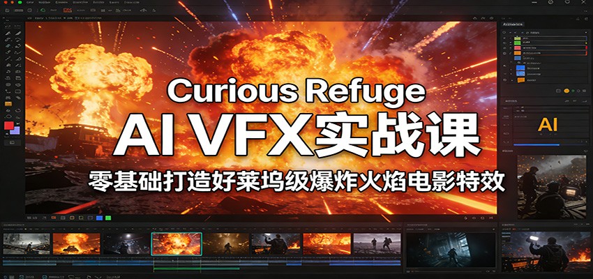 Curious Refuge AI VFX实战课，零基础打造好莱坞级爆炸火焰电影特效-KJ分享
